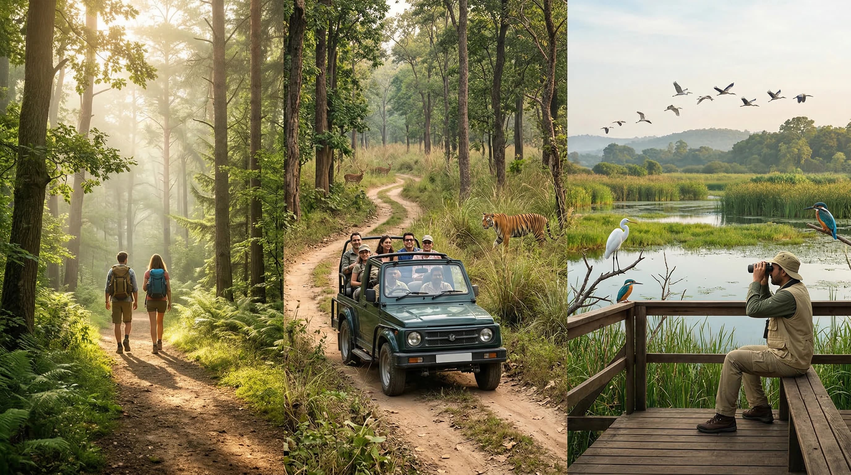 Jungle landscape at sunset
