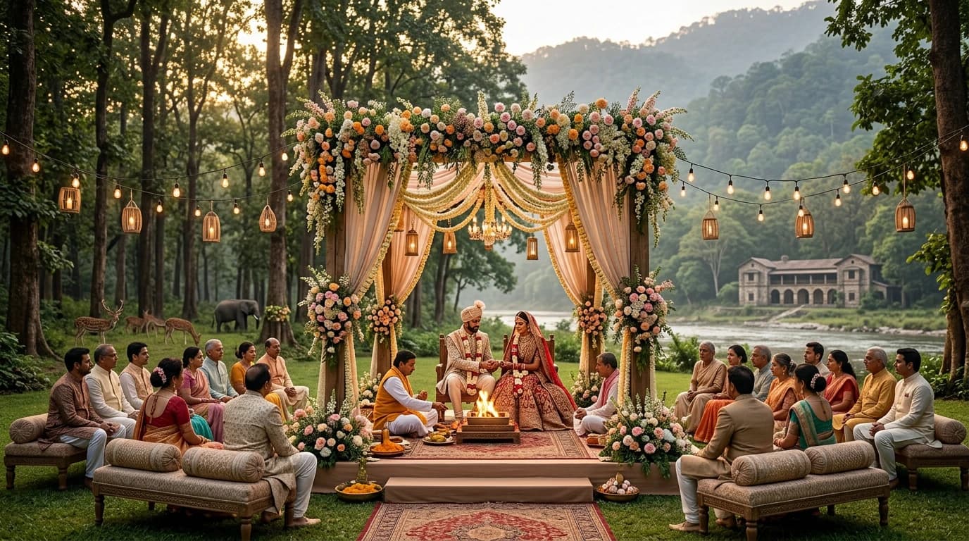 Wedding celebration in nature